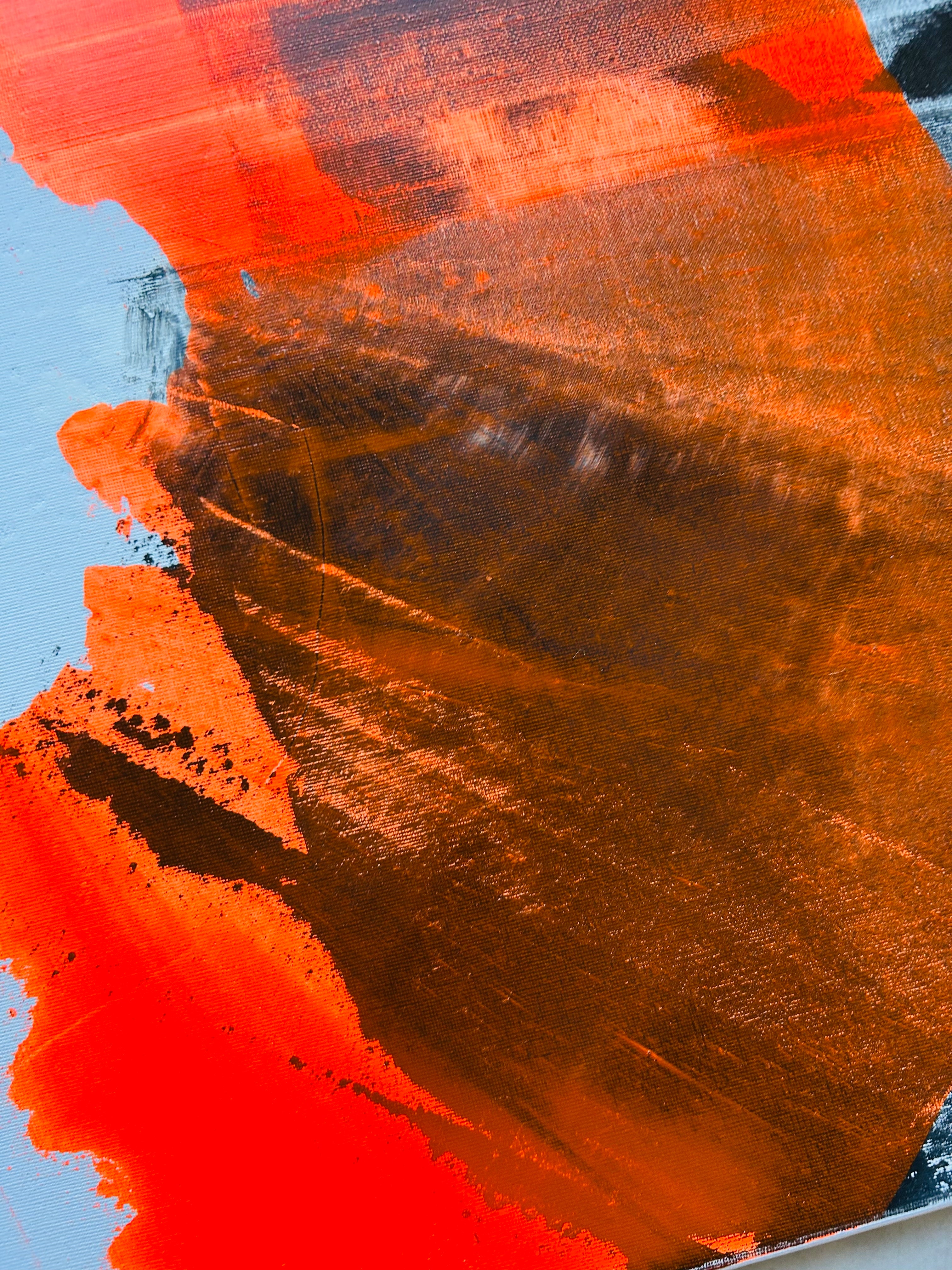 Collision of Elements abstract painting detail showing dynamic brushwork and texture.