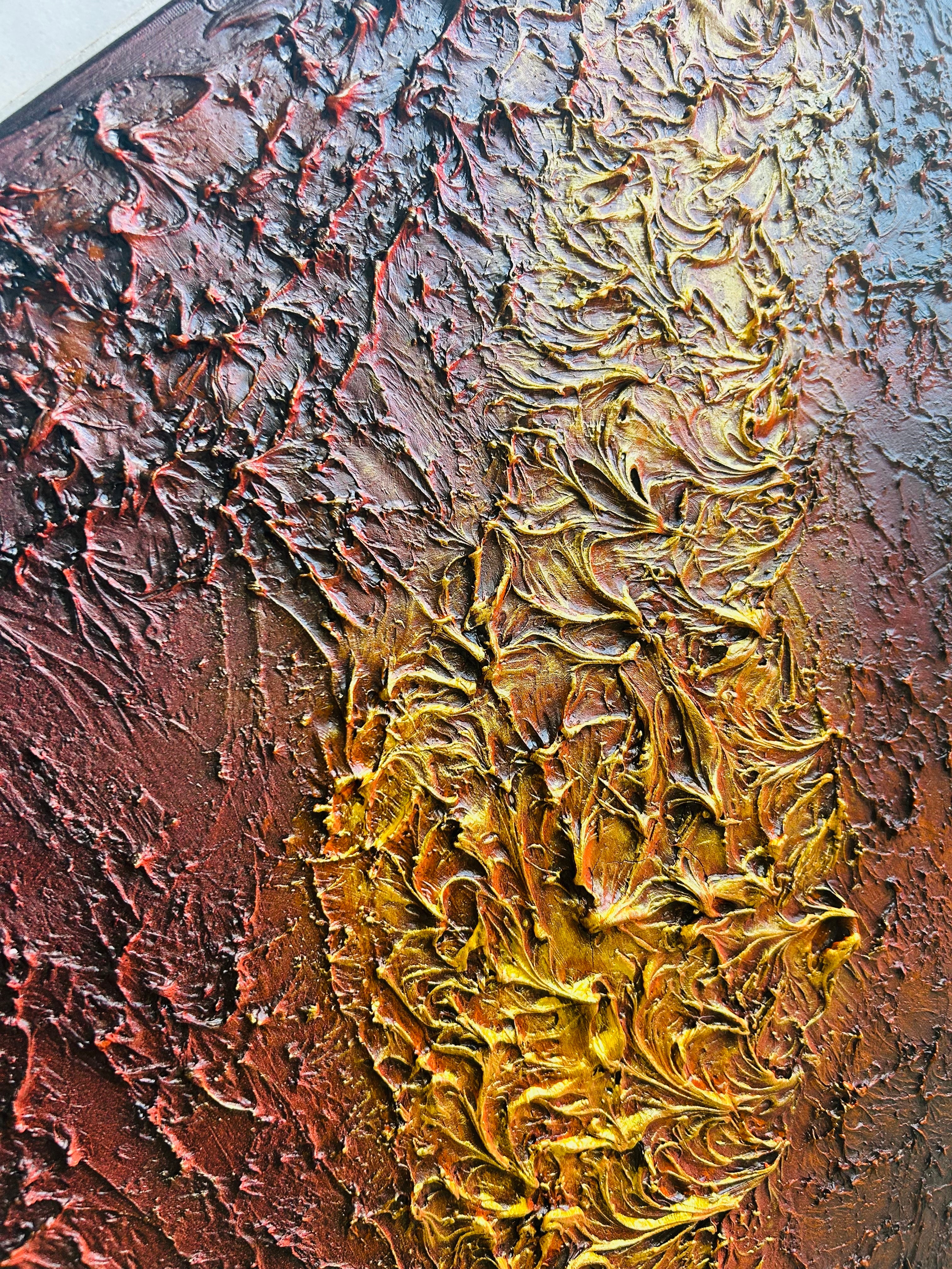 Texture detail of Ignition artwork - museum quality abstract art.
