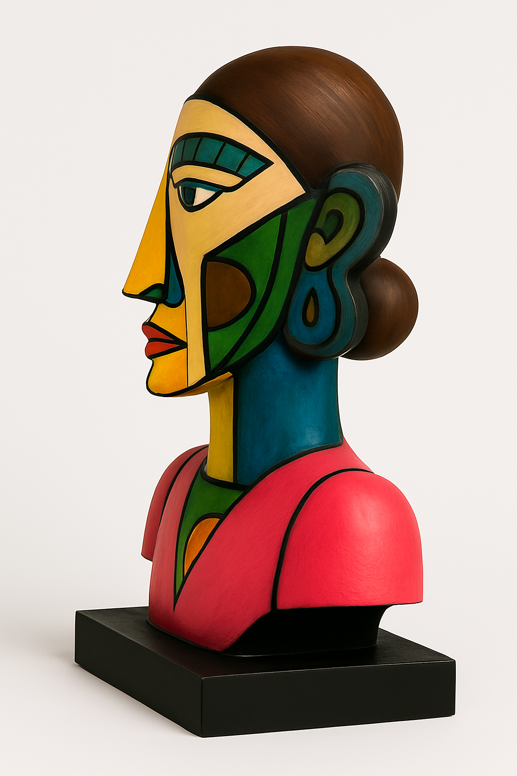 Chromatic Spirit 3D Sculpture - Left side view displaying dimensional depth and colour transitions.
