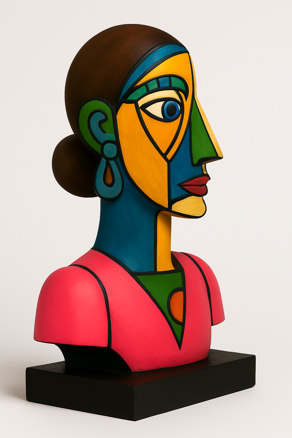 Chromatic Spirit 3D Sculpture - Right side view highlighting intricate 3D structure.
