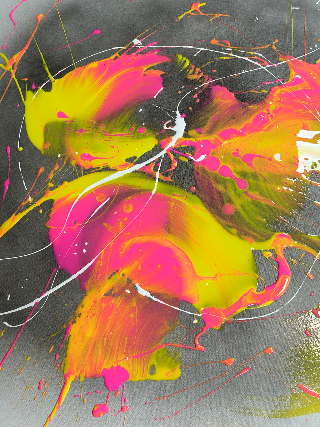 Abstract art with vibrant colors on a dark background