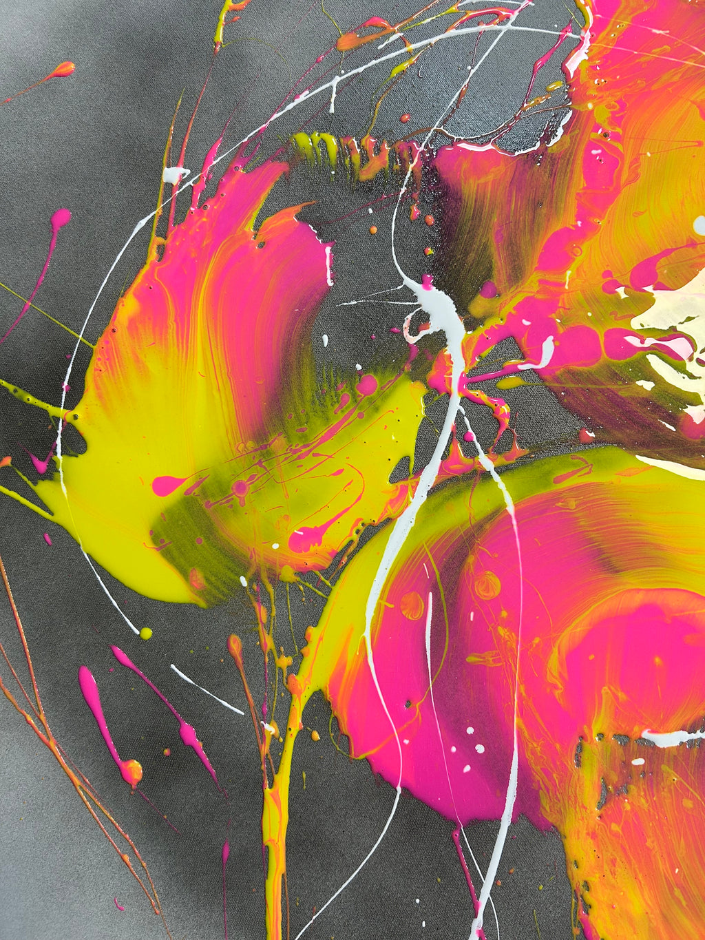 Abstract art with vibrant colors on a dark background