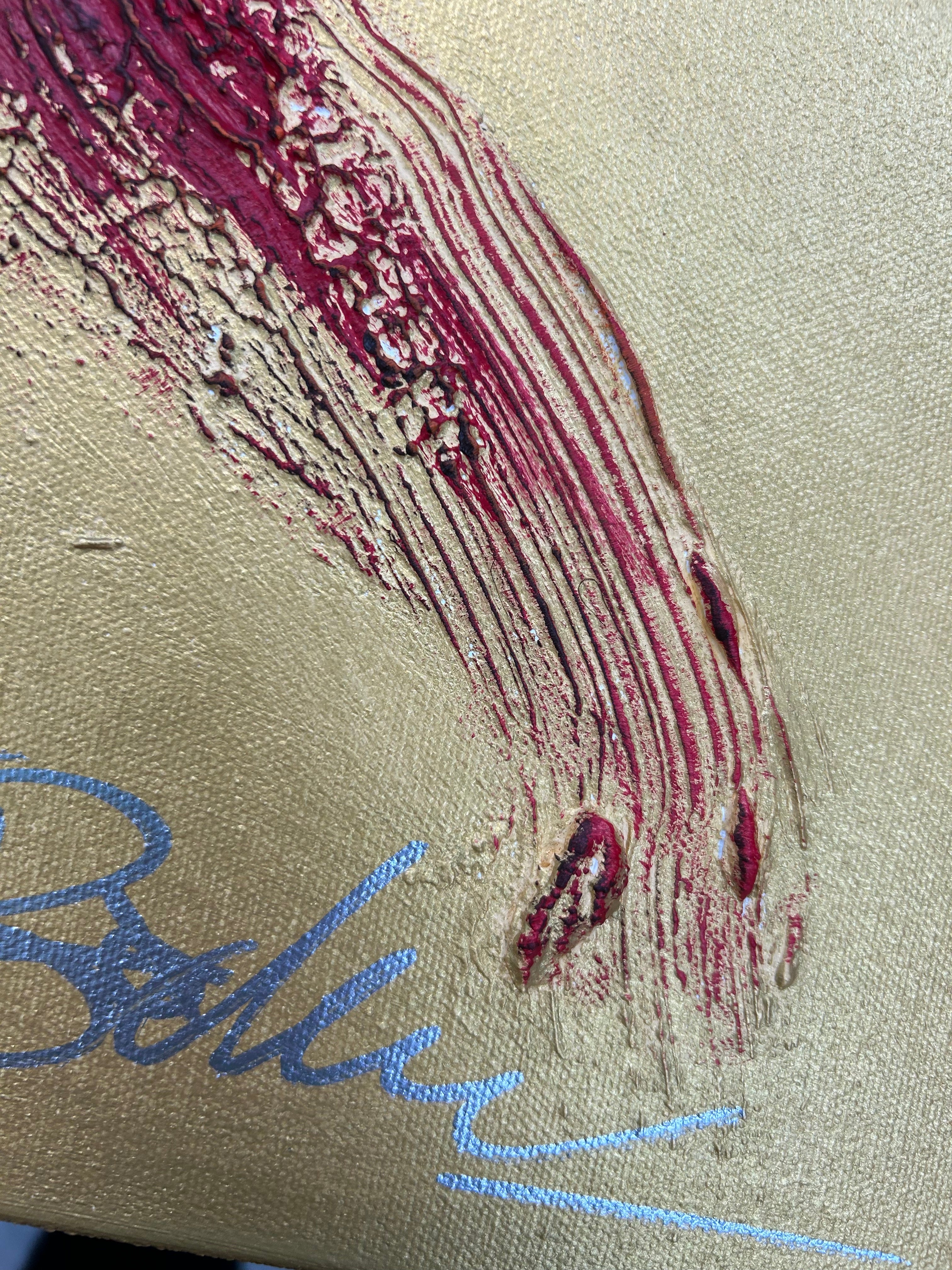 close up of artist signature 
