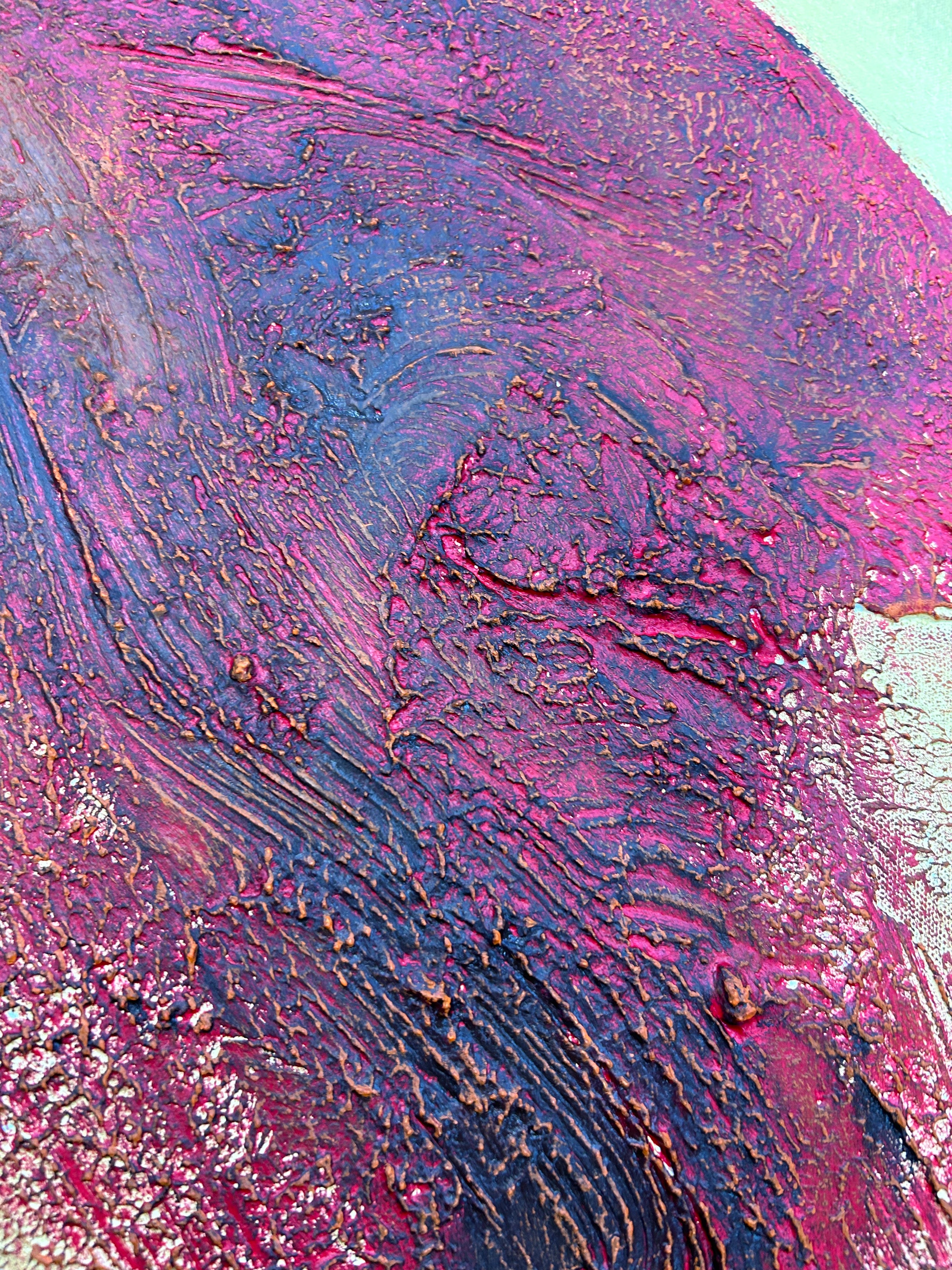 close up of intense texture on canvas 