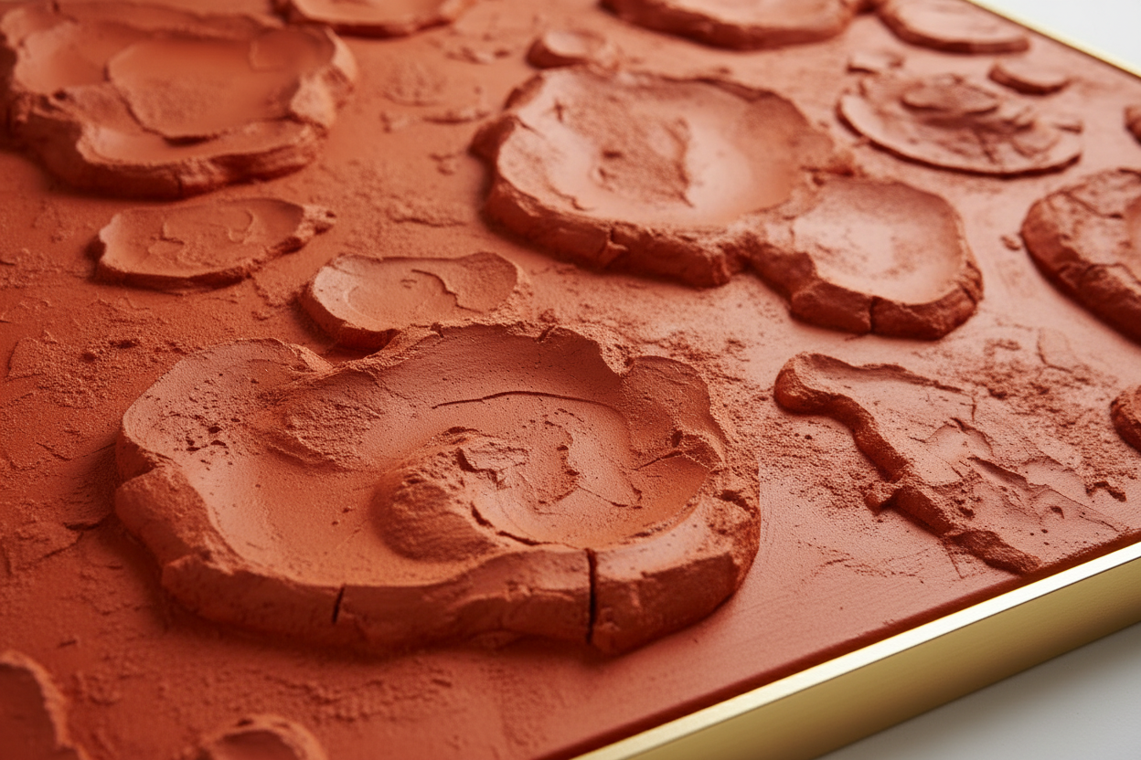 Orange mould with various shapes on a orange background