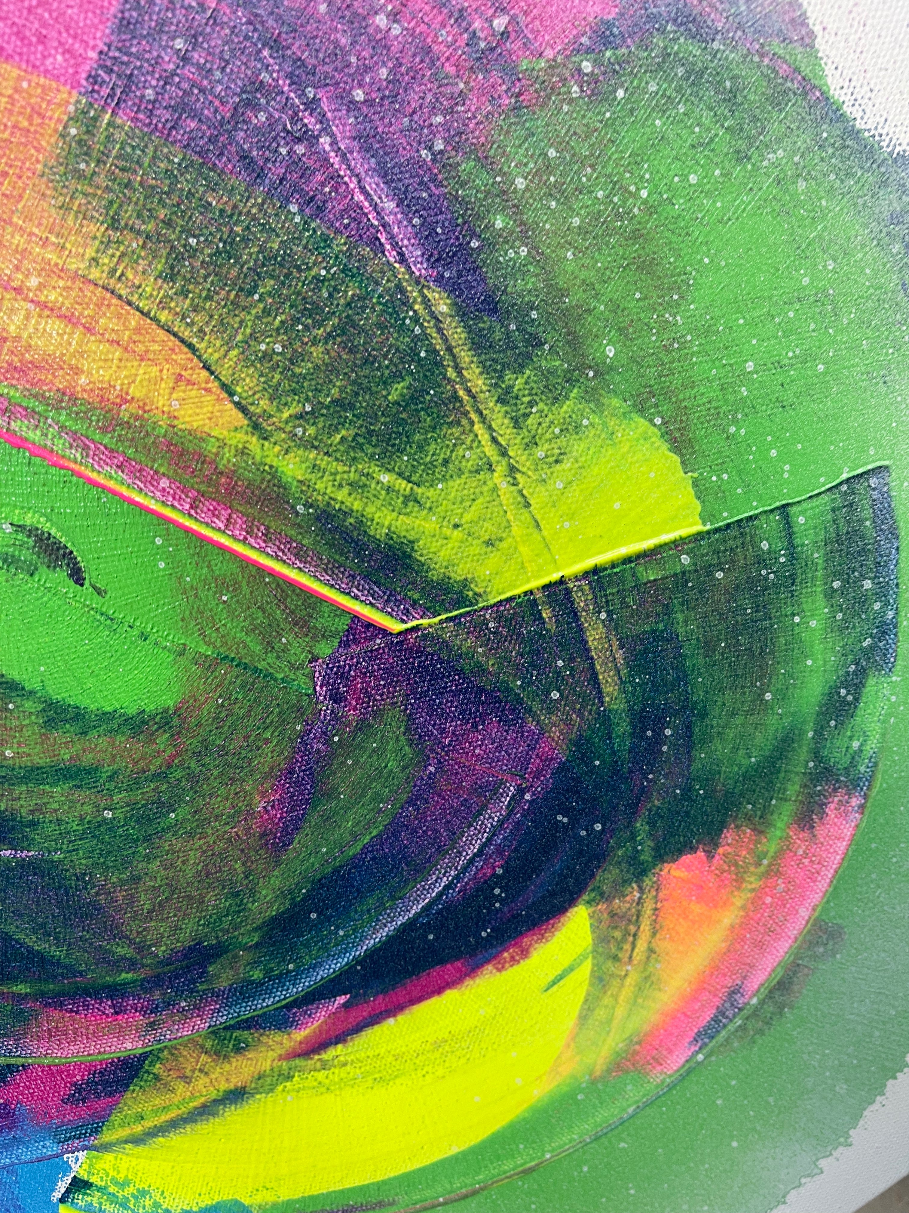 Abstract art with vibrant colors and brush strokes