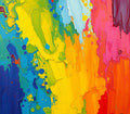 Emotion in Motion artwork - texture detail showing dynamic colour blending and impasto technique.