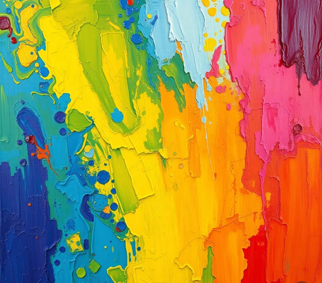 Emotion in Motion artwork - texture detail showing dynamic colour blending and impasto technique.