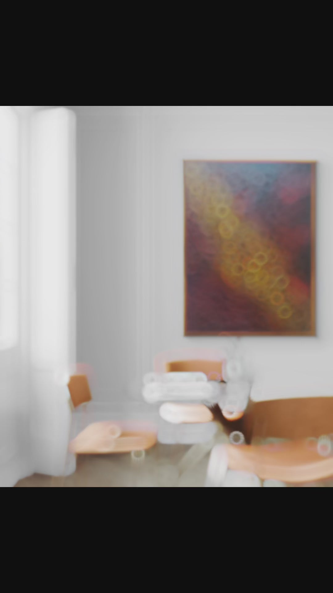 Close-up detail of Ignition abstract artwork showing dynamic texture and brushwork video. 
