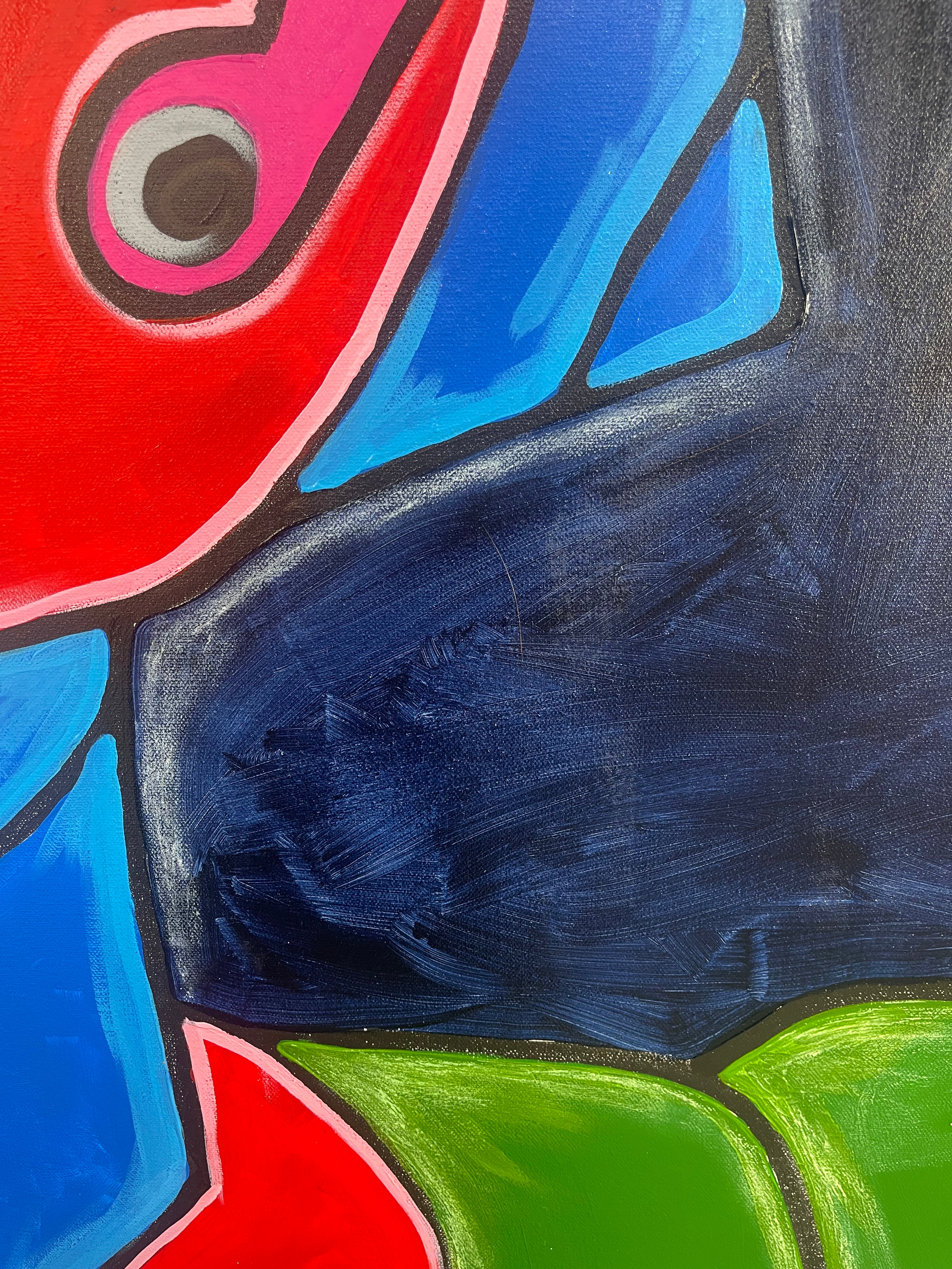 Abstract art with colorful shapes and patterns